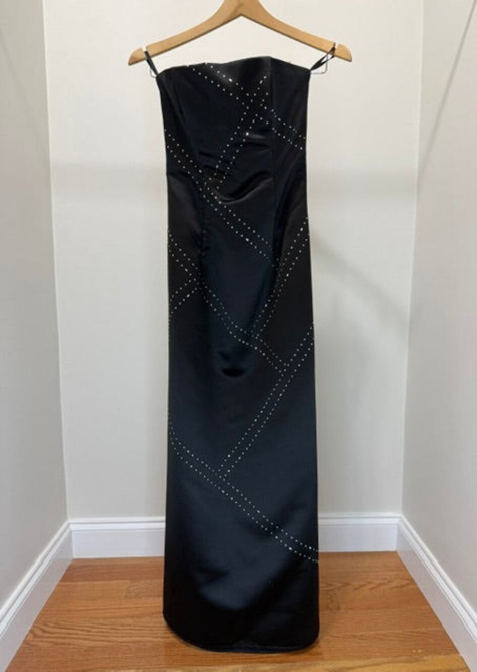 Jessica McClintock Y2K Black Strapless Gown Sz2